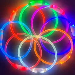 DOWNYPAWS - Collier lumineux rechargeable pour chien vert taille m : circonférence 50 cm