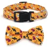 DOWNYPAWS - Collier pour chien d'halloween avec motifs de citrouille, fantôme et chauve - souris taille m : 2,0*50cm jaune