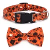 DOWNYPAWS - Collier pour chien d'halloween avec motifs de citrouille, fantôme et chauve - souris taille l : 2,5*60cm couleur orange
