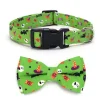DOWNYPAWS - Collier pour chien d'halloween avec motifs de citrouille, fantôme et chauve - souris taille s : 1,5*40cm vert