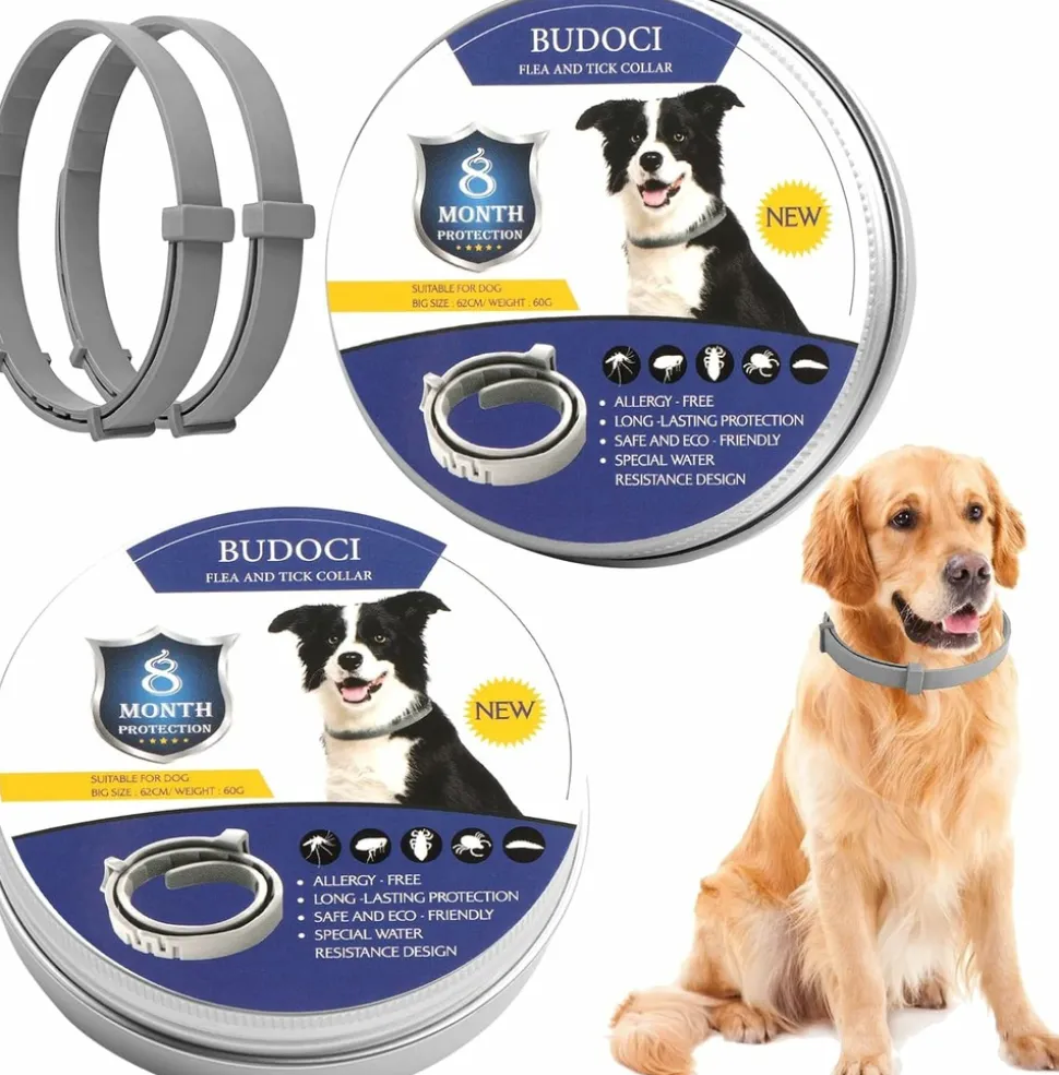DOWNYPAWS - Colliers anti - puces et anti -tiques, lot de 2 pour chiens