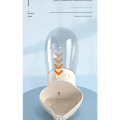 DOWNYPAWS - Distributeur d'eau de pour chiens, bol portable avec fonction eau et nourriture, design pratique, étanche et facile à utiliser