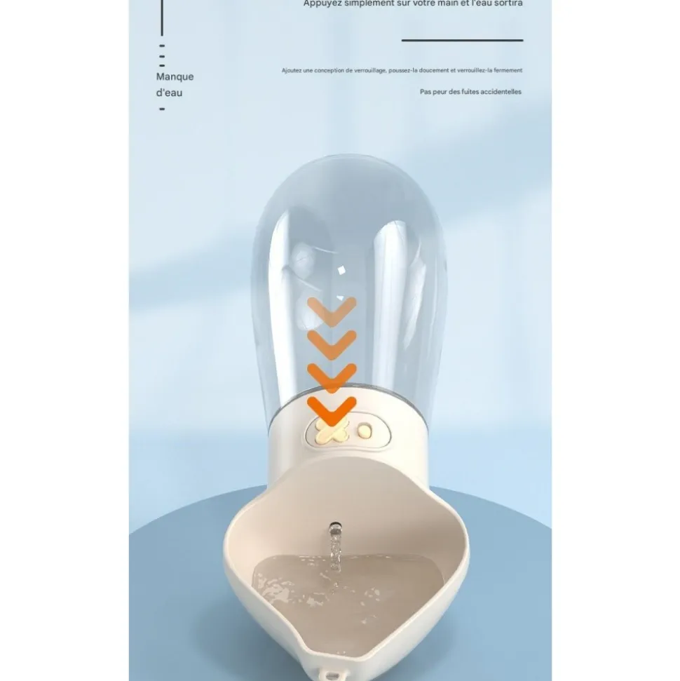 DOWNYPAWS - Distributeur d'eau de pour chiens, bol portable avec fonction eau et nourriture, design pratique, étanche et facile à utiliser