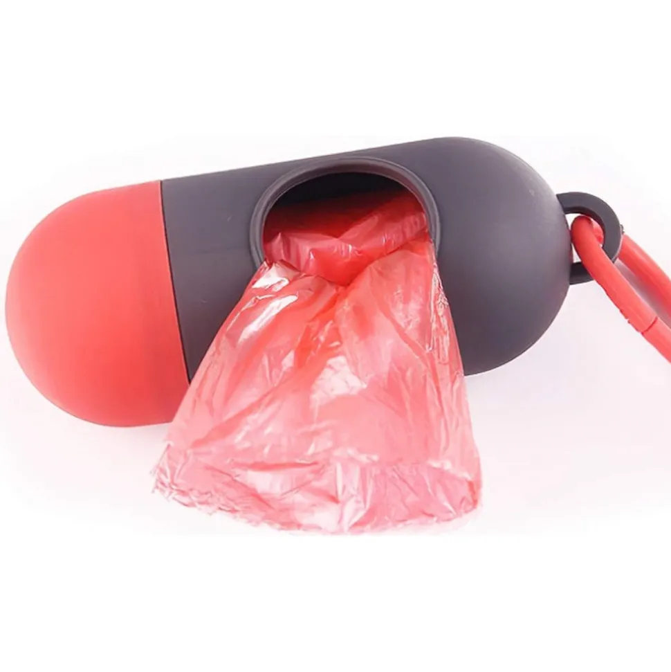 DOWNYPAWS - Distributeur de sacs poubelle pour chiens-4 pièces : gris et rouge + bleu clair et bleu foncé + vert clair et vert foncé + orange