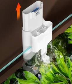 DOWNYPAWS - Filtre pour aquarium: générateur d'oxygène pompe de circulation et petite cascade en un - filtre mural pour purification de l'eau