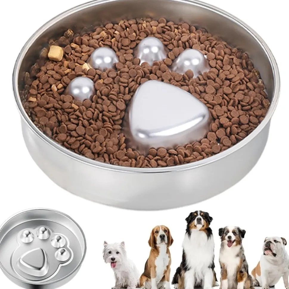 DOWNYPAWS - Gamelle anti-glouton pour chien - inox antidérapant