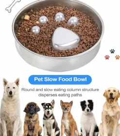 DOWNYPAWS - Gamelle anti-glouton pour chien - inox antidérapant
