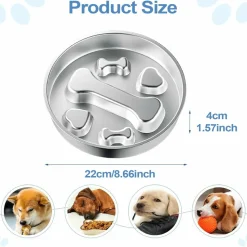 DOWNYPAWS - Gamelle anti-glouton pour chien - inox antidérapant