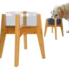 DOWNYPAWS - Gamelle surélevée réglable en bambou pour chien