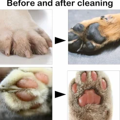 DOWNYPAWS - Gobelet de lavage des pieds pour animaux de compagnie portable orange avec brosse douce