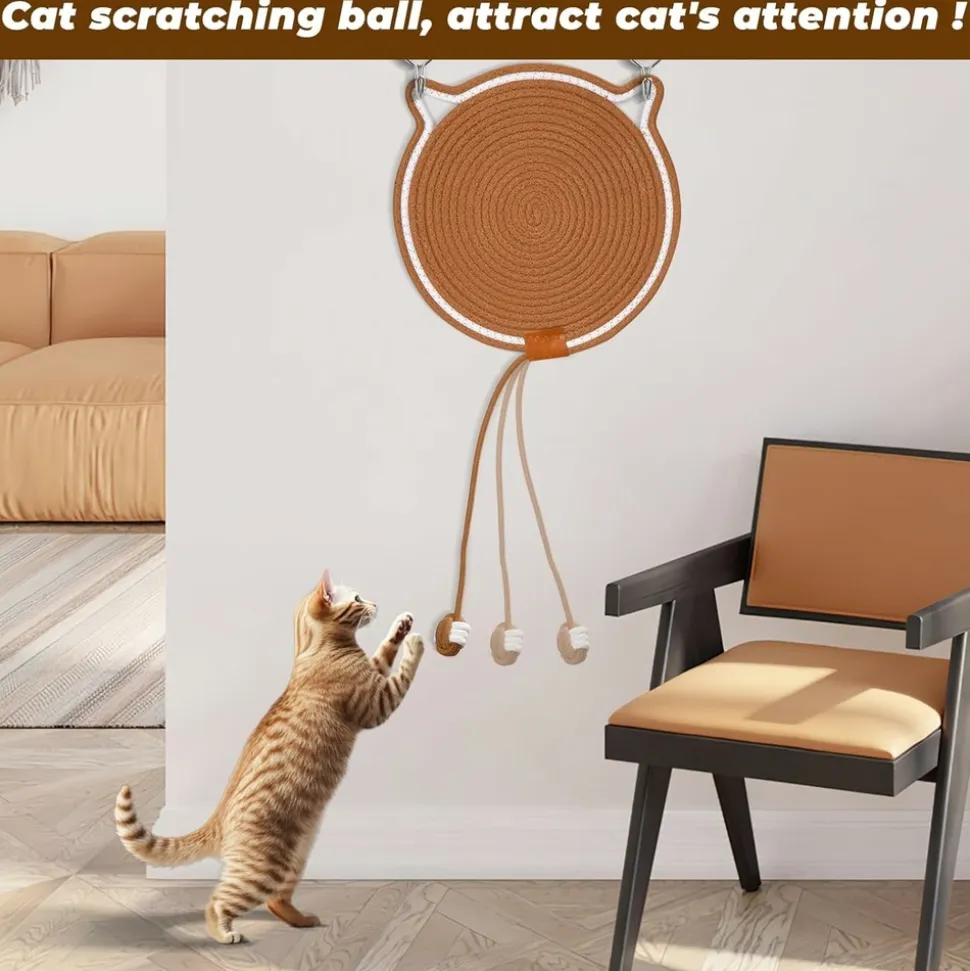 DOWNYPAWS - Grattoir tapis ronde - protection meubles et jeu chat