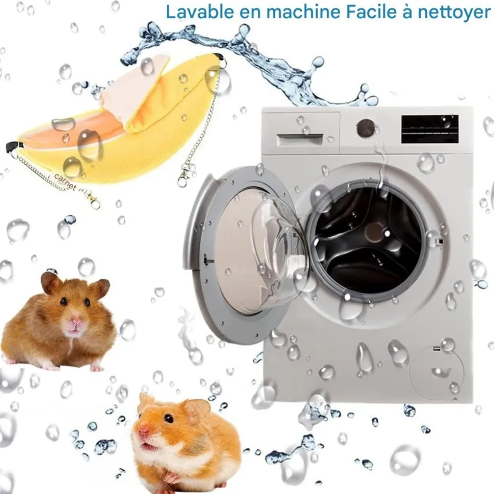 DOWNYPAWS - Hamac maison chaude - peluche jaune pour petits animaux