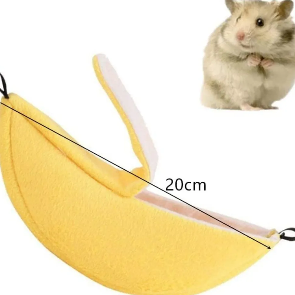 DOWNYPAWS - Hamac maison chaude - peluche jaune pour petits animaux