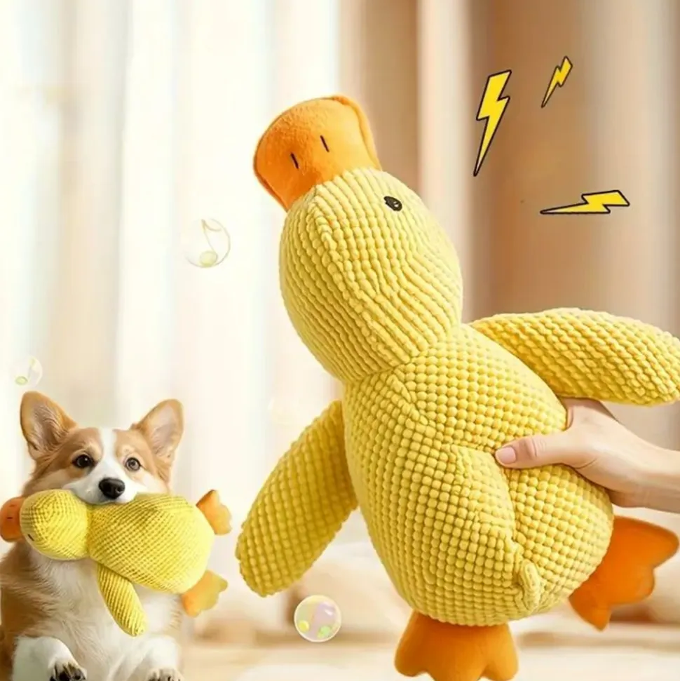 DOWNYPAWS - Jouet Couineur En Peluche En Forme De Canard Pour Chien - Résistant Aux Morsures