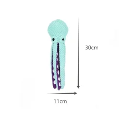 DOWNYPAWS - Jouet En Peluche En Forme De Pieuvre Pour Chien - Résistant Aux Morsures, Couineur Et Nettoyage Dentaire