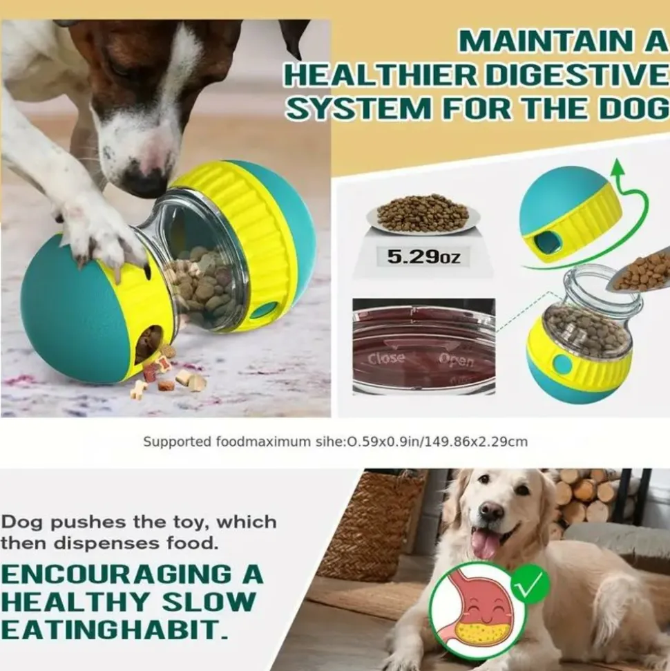 DOWNYPAWS - Jouet Interactif Distributeur De Friandises Pour Chien - Balle De Santé Dentaire Résistante