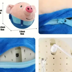 DOWNYPAWS - Jouet électronique En Peluche Pour Chien - Rechargeable Par USB, Motif Cochon De Dessin Animé