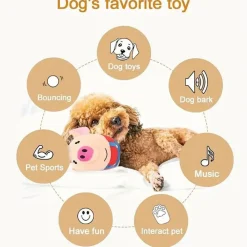 DOWNYPAWS - Jouet électronique En Peluche Pour Chien - Rechargeable Par USB, Motif Cochon De Dessin Animé
