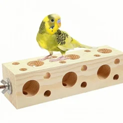 DOWNYPAWS - Jouet à mâcher - en bois de pin, avec trous, durable