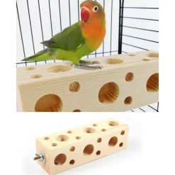 DOWNYPAWS - Jouet à mâcher - en bois de pin, avec trous, durable