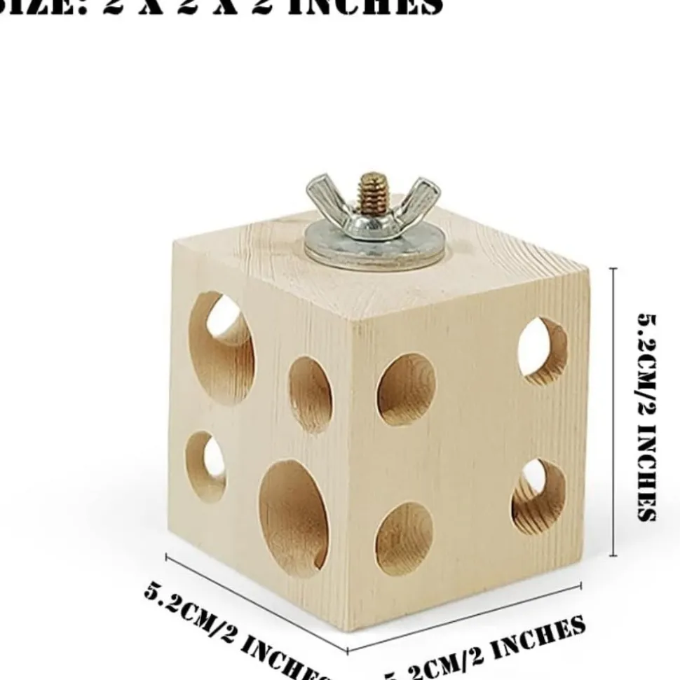 DOWNYPAWS - Jouet à mâcher - en bois de pin, avec trous, durable