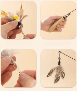 DOWNYPAWS - Jouet pour chat : plumes d'oiseau artificielles outil de détente pour chats