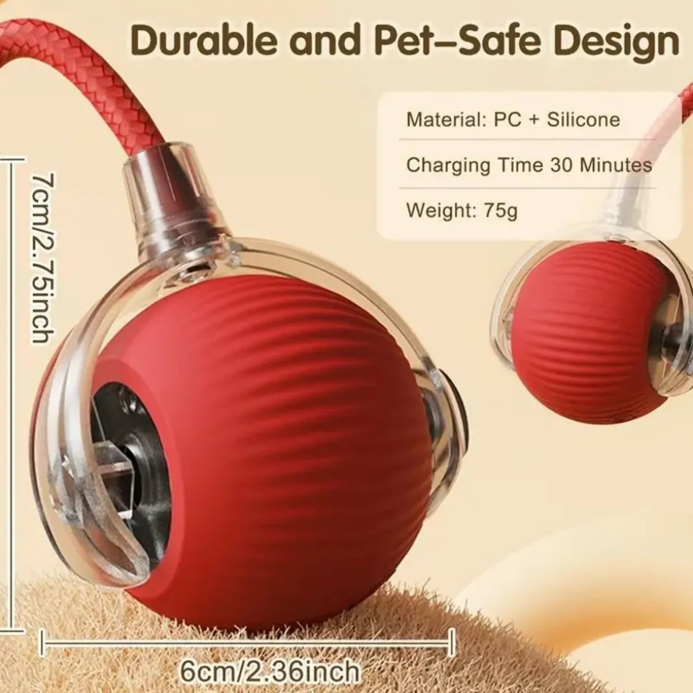 DOWNYPAWS - Jouet à Rouler Automatique Et Rechargeable Par USB Pour Chat