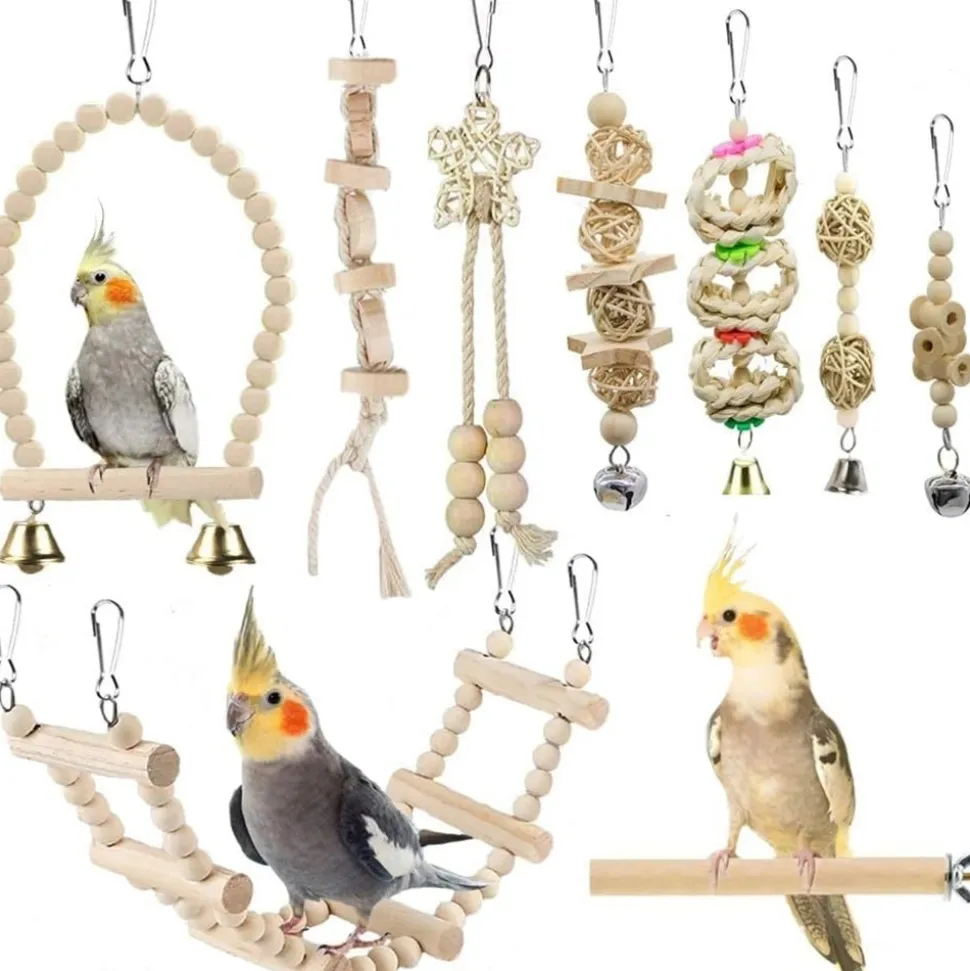 DOWNYPAWS - Jouets cage oiseaux - balançoire et hamac suspendu
