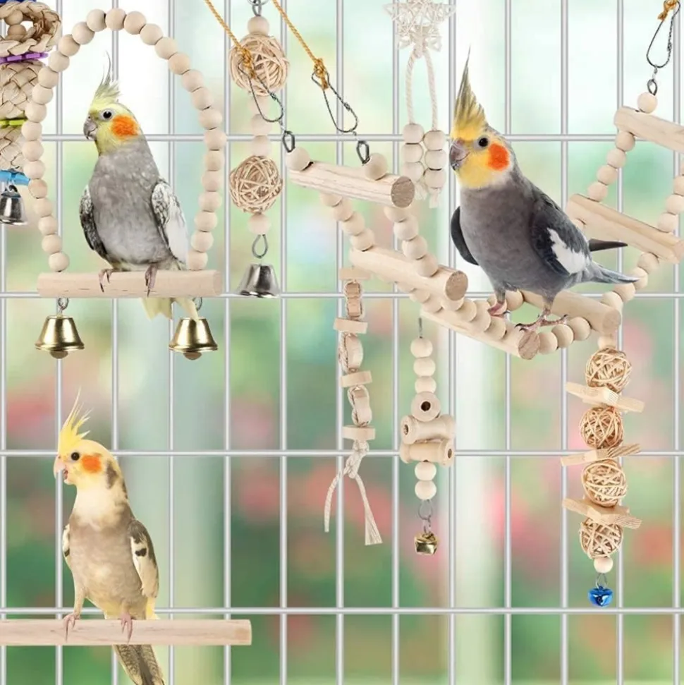 DOWNYPAWS - Jouets cage oiseaux - balançoire et hamac suspendu