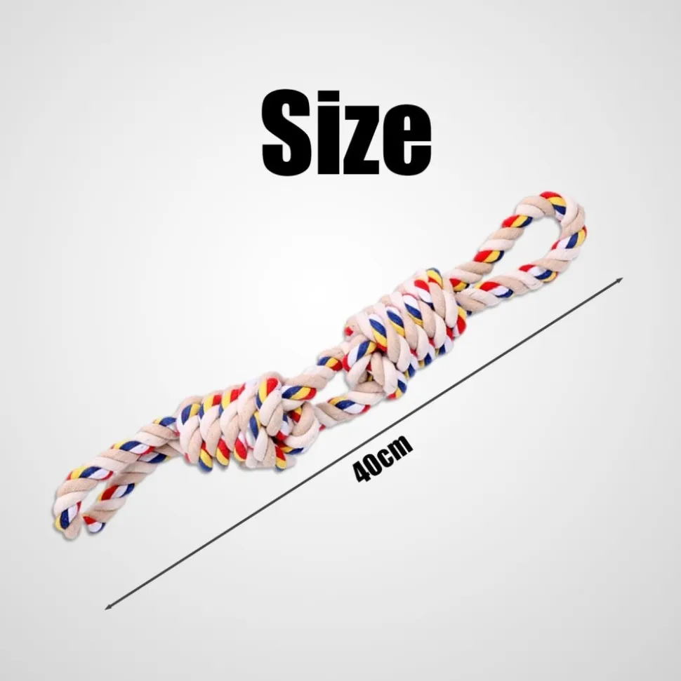 DOWNYPAWS - Jouets en corde, corde de 40 cm pour chiens de petite et moyenne taille, jouet durable à mâcher et nettoyant les dents