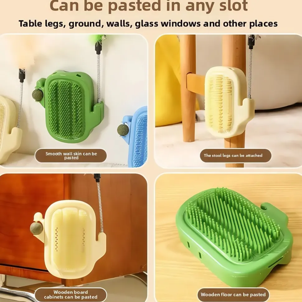 DOWNYPAWS - Jouets à gratter et à peigner pour chats- installables sur mur ou pieds de table
