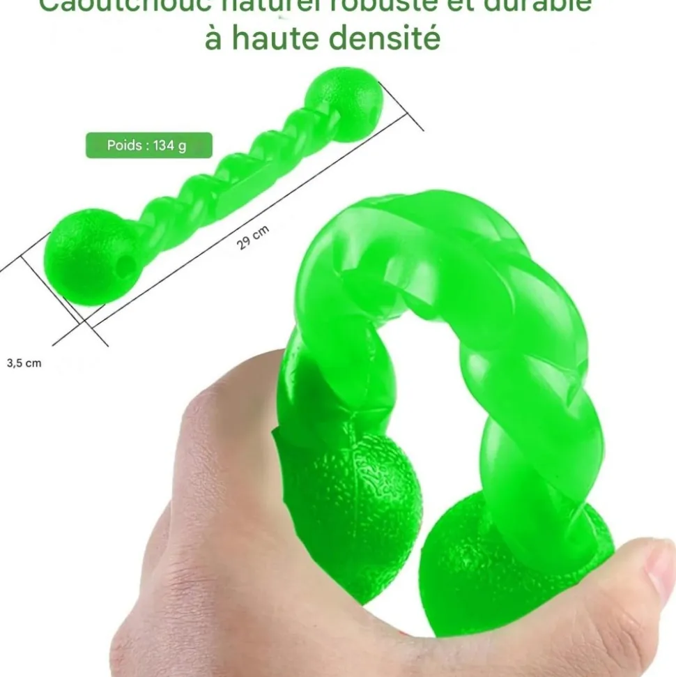 DOWNYPAWS - Jouets à mâcher pour chiens- forme d'os -grand verthygiène dentaire
