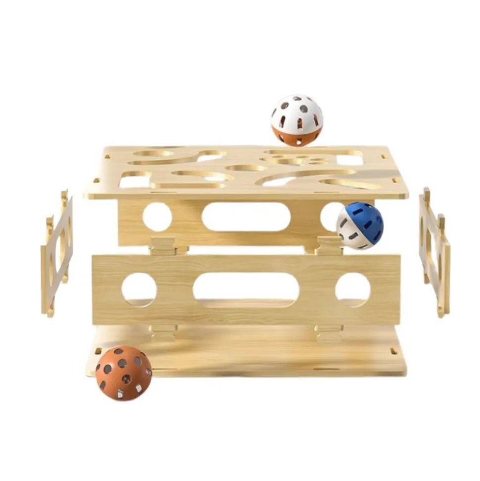 DOWNYPAWS - Jouets pour chats-6 boules de cloche-jouets interactifs-30*30*10cm