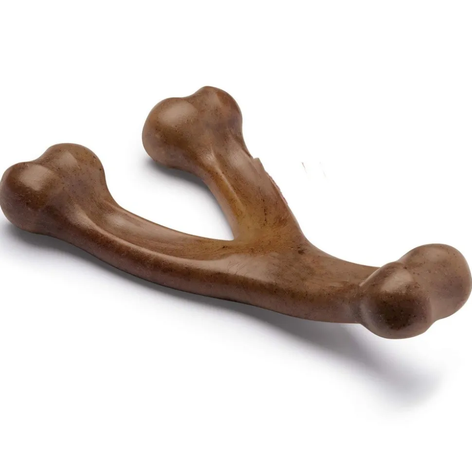 DOWNYPAWS - Jouets pour chiens-jouets à mâcher interactifs-jouet en forme d'os-marron foncé 17*13cm