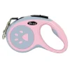DOWNYPAWS - Laisse rétractable en nylon, 5 m, bouton commande, pour petits et moyens chiens
