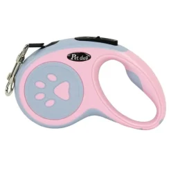 DOWNYPAWS - Laisse rétractable en nylon, 5 m, bouton commande, pour petits et moyens chiens