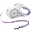 DOWNYPAWS - Laisse rétractable lumineuse, 16 pieds, 6 couleurs de banderole