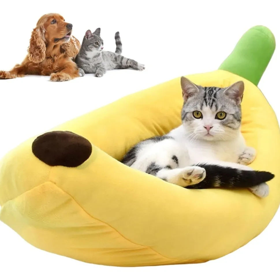 DOWNYPAWS - Lit pour chat en forme de banane-70*40*13cm