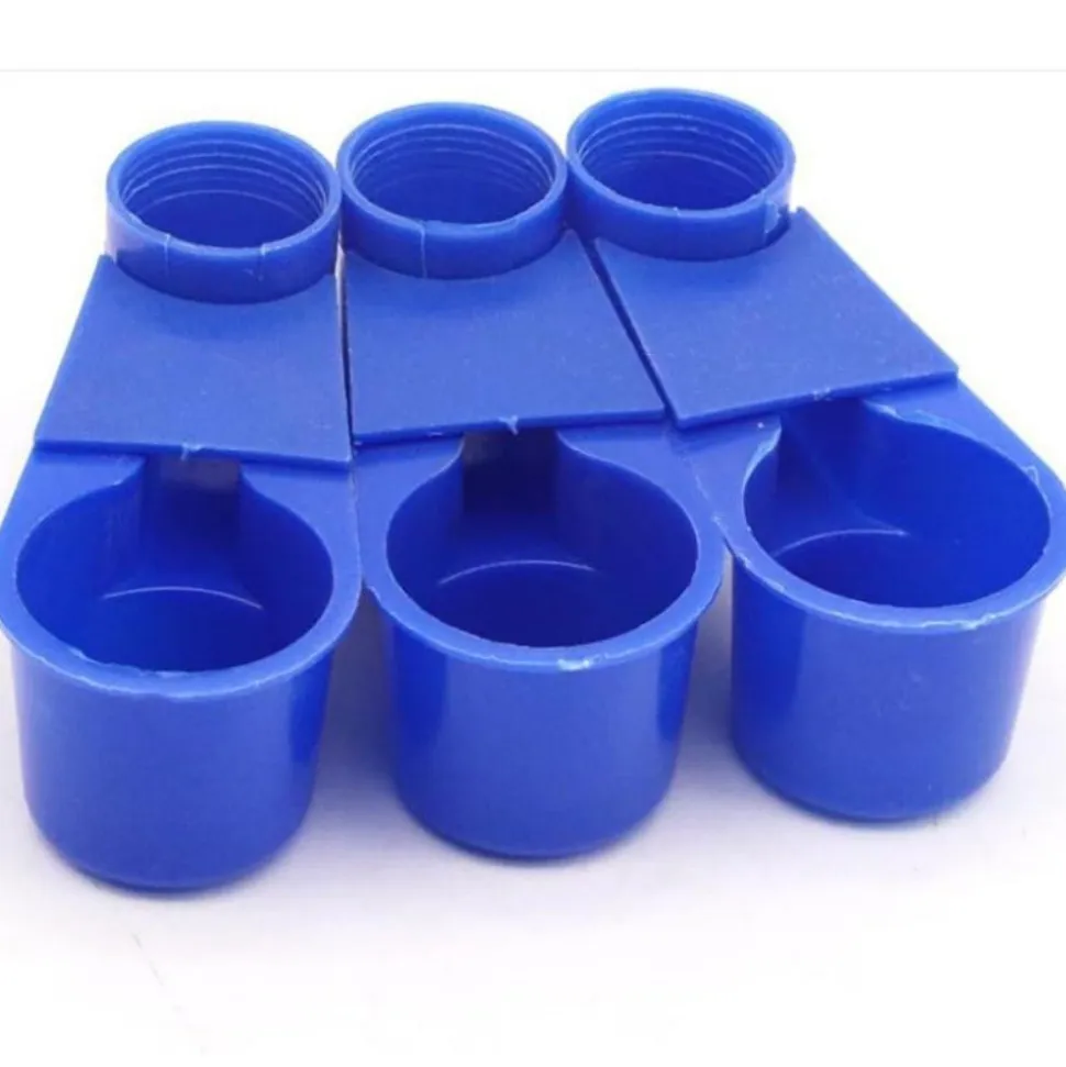DOWNYPAWS - Lot de 12 abreuvoirs en plastique bleus pour oiseaux