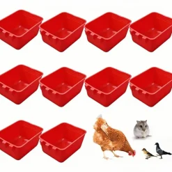 DOWNYPAWS - Lot de 10 bols d'alimentation et abreuvoirs pour cage d'oiseaux