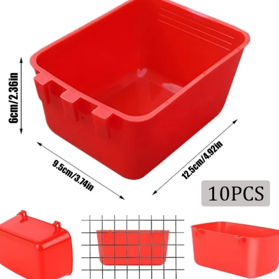 DOWNYPAWS - Lot de 10 bols d'alimentation et abreuvoirs pour cage d'oiseaux