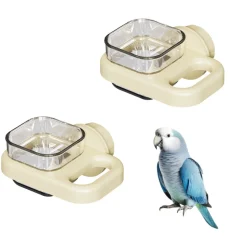 DOWNYPAWS - Lot de 2 mangeoires sûres pour perruches - eau et nourriture