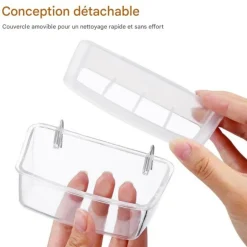 DOWNYPAWS - Lot de 2 mangeoires suspendues en plastique pour oiseaux