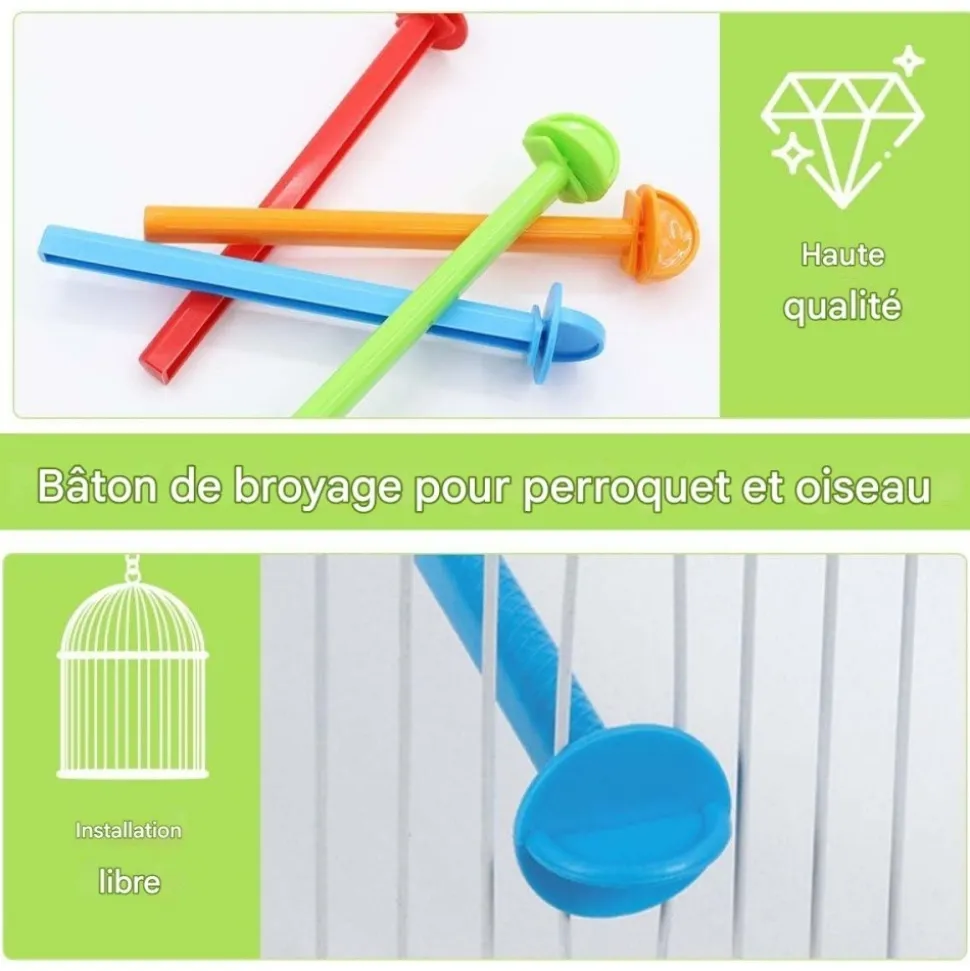 DOWNYPAWS - Lot de 8 perchoirs universels en plastique pour oiseaux