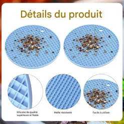 DOWNYPAWS - Lot de 2 tapis d'alimentation lente pour oiseaux