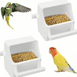 DOWNYPAWS - Mangeoires suspendues pour cage d'oiseaux - lot de 2