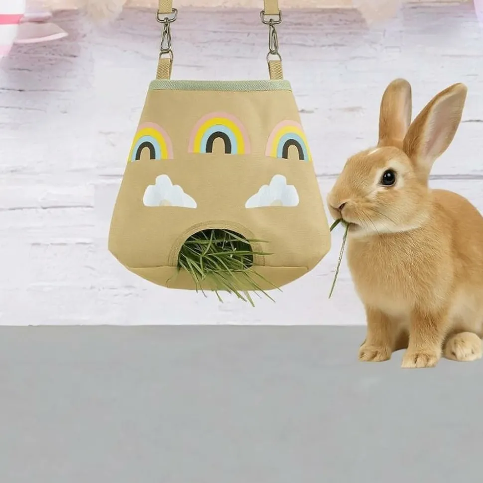 DOWNYPAWS - Mangeoire suspendue pour lapin et petit animal - pratique