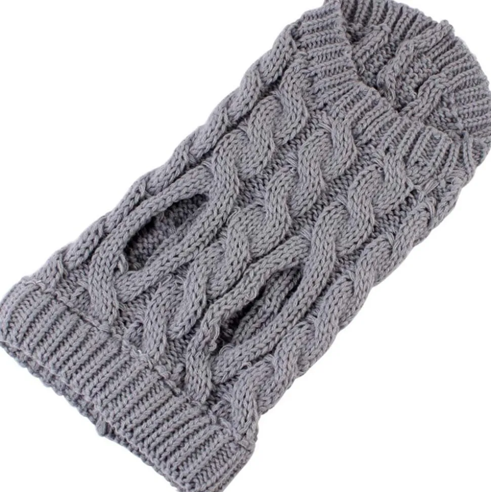 DOWNYPAWS - Manteau de laine tricoté pour chien,tricot torsadé de couleur unie