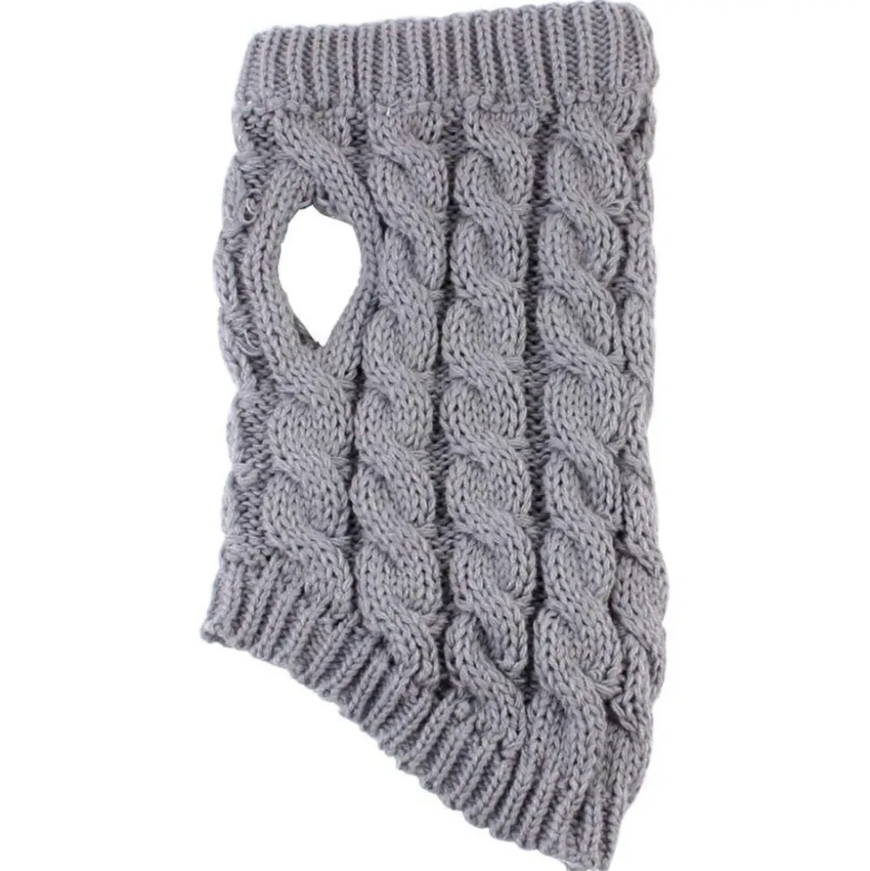 DOWNYPAWS - Manteau de laine tricoté pour chien,tricot torsadé de couleur unie