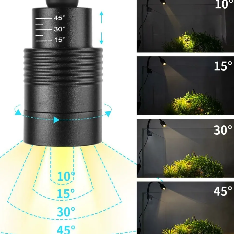DOWNYPAWS - Mini lampe à pince led pour aquarium, ornement d'aménagement paysager